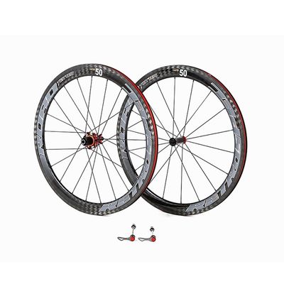 12K Twill Carbon Road Bike Wheelset , 50mm Wheelset 700C RS R50DB Stable