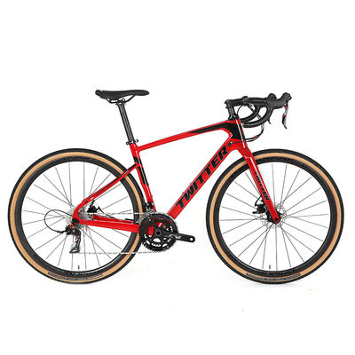 R8.7KG ETROSPEC 22S Carbon Fibre Gravel Bike Red 700x40C Tire For Men