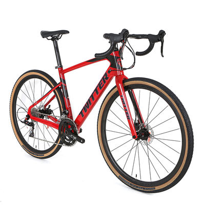 R8.7KG ETROSPEC 22S Carbon Fibre Gravel Bike Red 700x40C Tire For Men