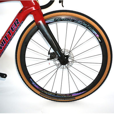 Red 9.6KG Gravel Race Bike , 54cm Road Bike Disc Brake For Adult